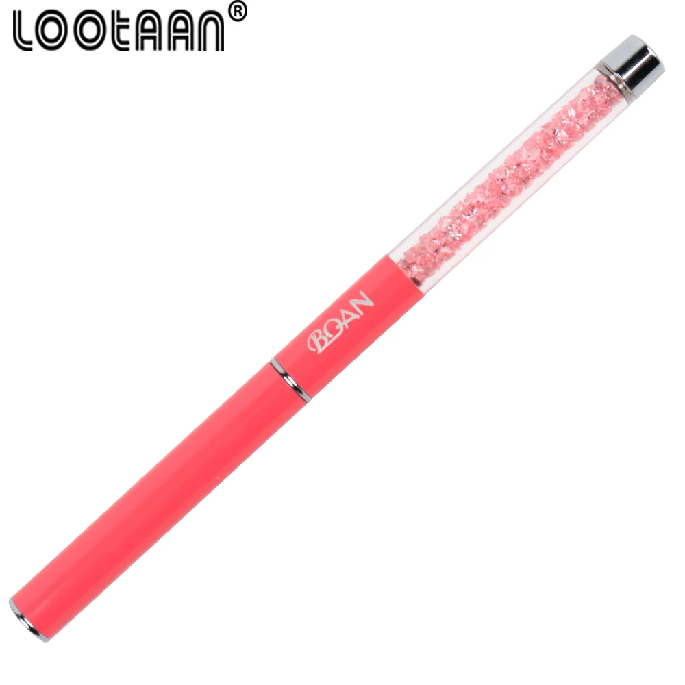 

Pink Acrylic Nail Brush #2#4#6#8#10#12 Kolinsky Nail Brush Pink Rhinestone Handle Pure Kolinsky Sable Acrylic Nails Oval Brush