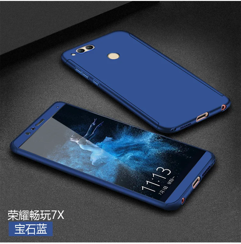 360 Защитный чехол с полным покрытием для huawei Honor 7x, чехол для huawei Honor7x 7 X, чехол для телефона с закаленным стеклом