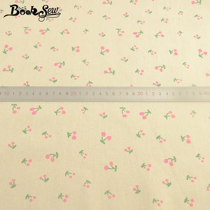 Booksew материал анкара бежевая хлопковая льняная ткань вишневого типа для
