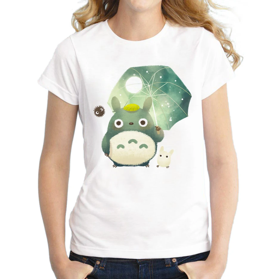 

Totoro Printed T Shirts Casual Slim Top Feminine Cute Short Sleeve Tee 2021 Summer Fashion Women T-Shirts