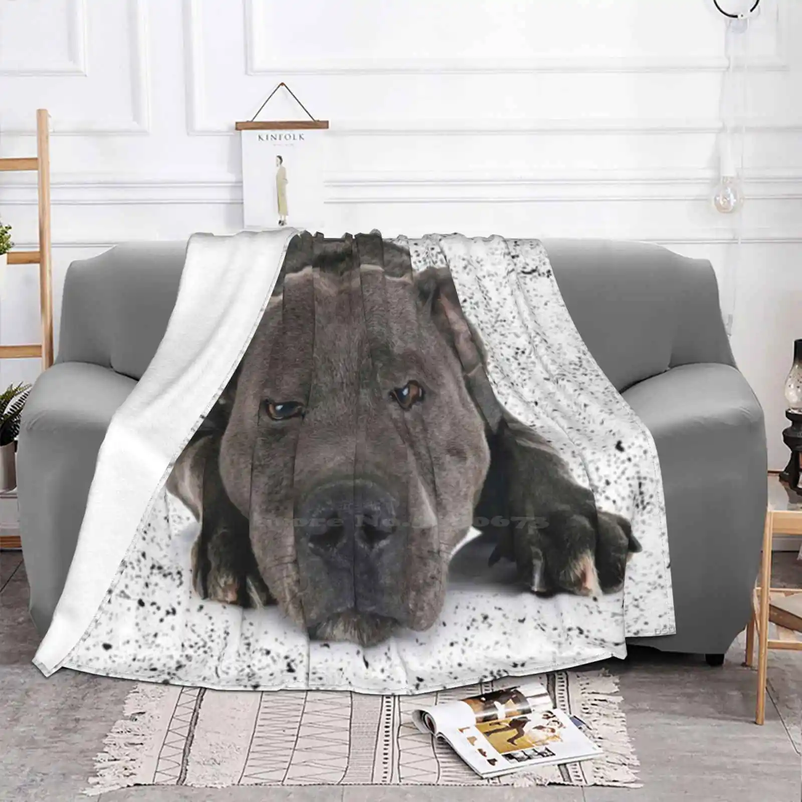 Новинка модное мягкое одеяло Love Is 4 Paw Waggy Tail голубой Стаф Шир-бультерьер новый