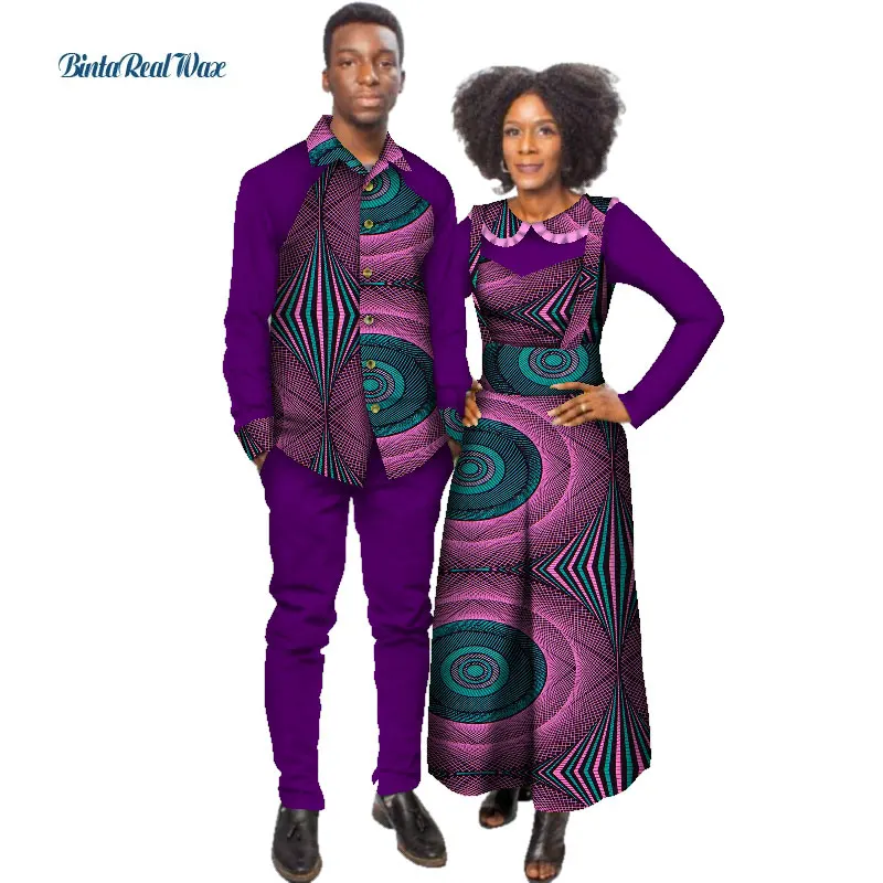 Комбинезон с Африканским принтом и рубашкой для женщин базин богатый Мужской