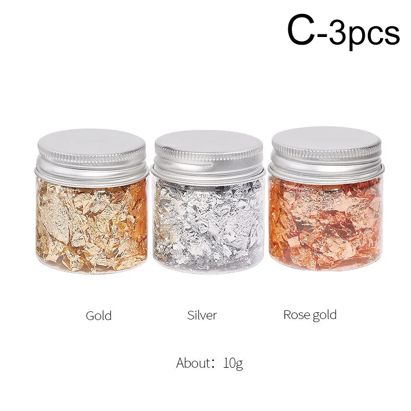 Блестящая золотая фольга 3/5/10 г бумажные блестки листы в виде листьев хлопьев