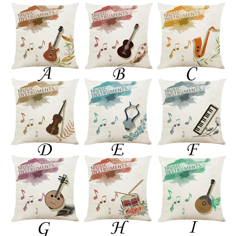 Домашний декор Чехлы музыкальный инструмент Наволочка Диван на диванные подушки