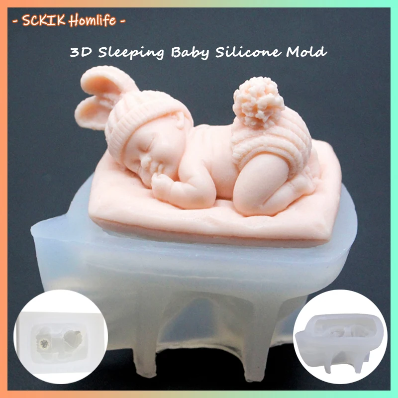 3D Спящий ребенок Силиконовый Шоколад Конфеты помадка Плесень мыло ручной работы