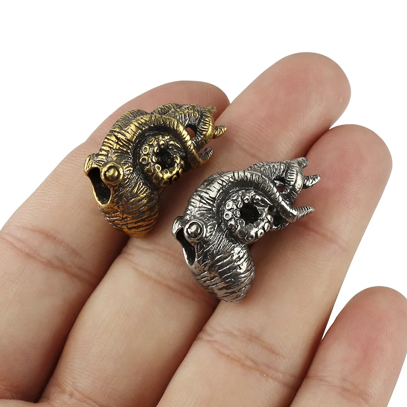 Octopus Knife Beads Brass Squid Beads Umbrella Rope Pendant Vintage Copper Paracord Beads DIY