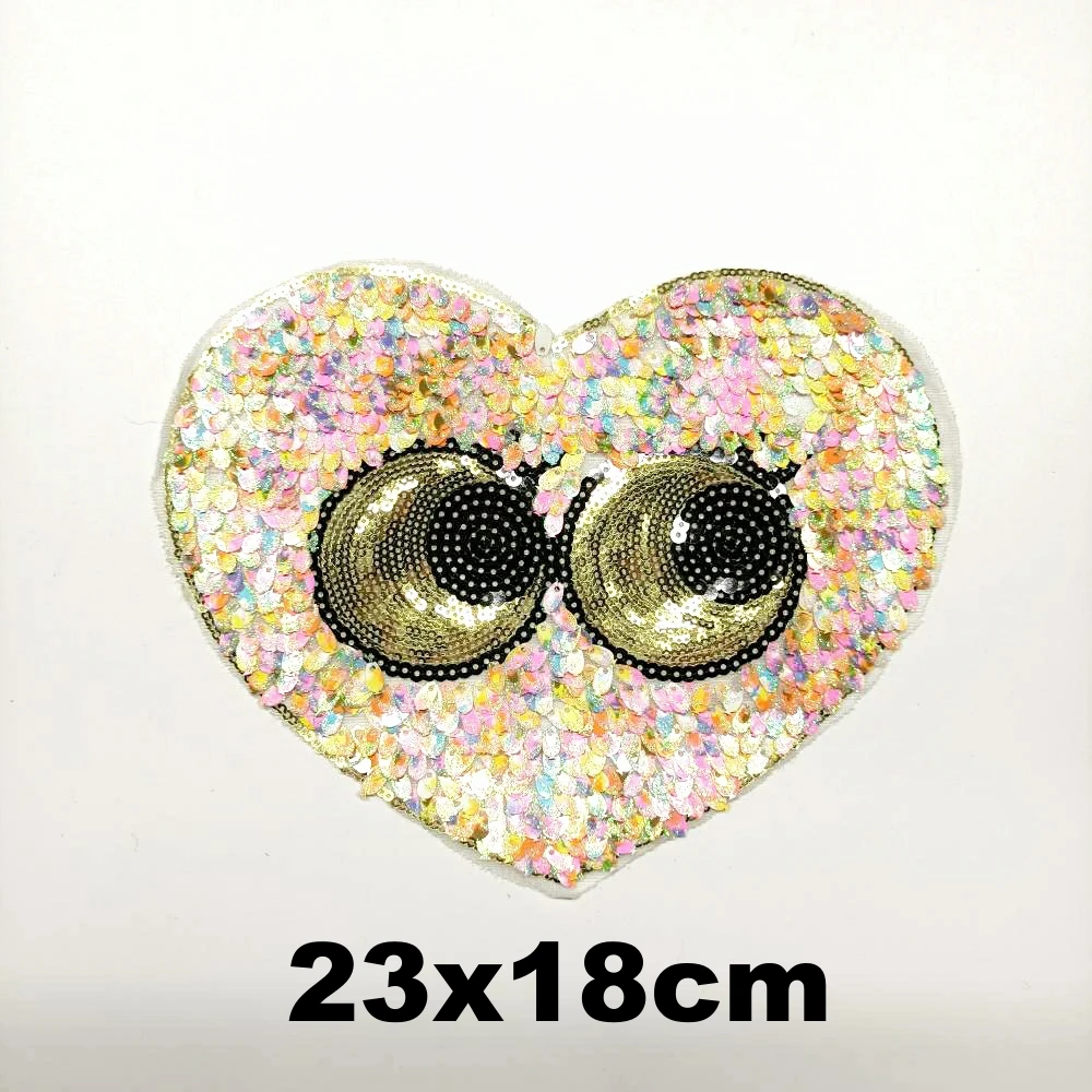 

DIY large embroidery big love heart cartoon patches for clothing QR-3459