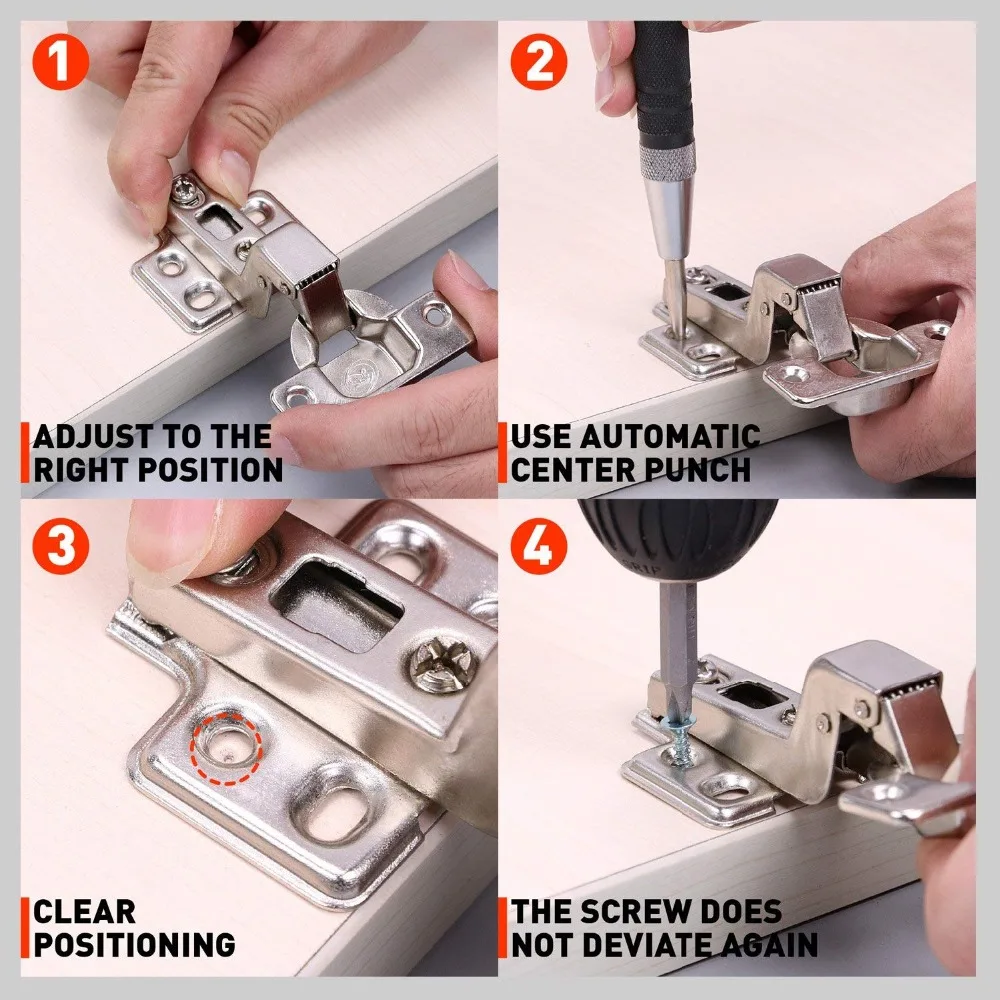 

CN Super Strong Automatic Centre Punch and General Automatic Center Punch Adjustable Spring Loaded Metal Drill Tool 2pcs