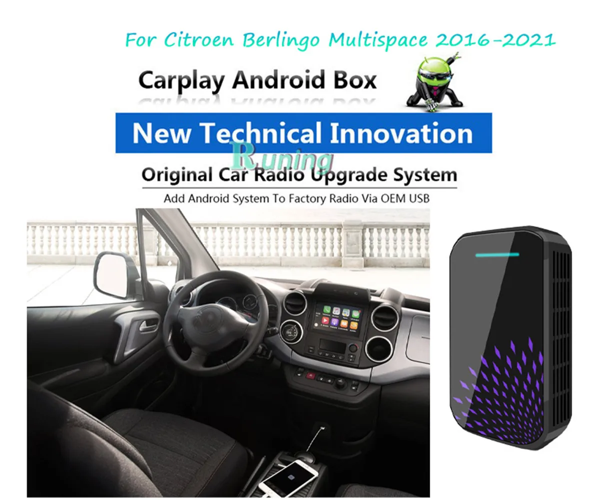 

Upgrade Car Radio Android Stereo Carplay Box For Citroen Berlingo Multispace 2016+ Car Multimedia GPS Navigation Plug and Play