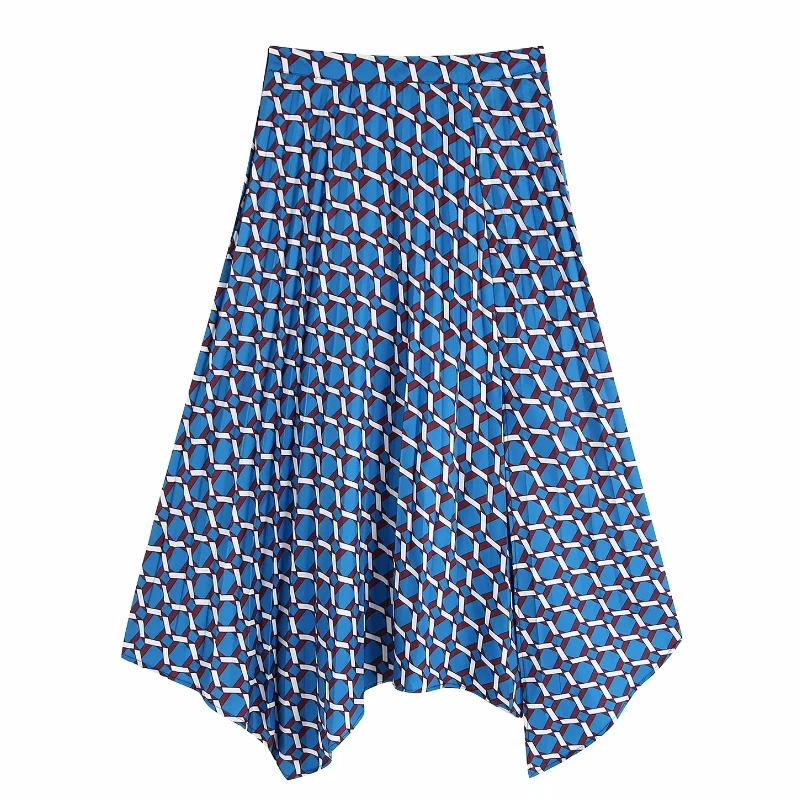 Новинка 2019 года женская элегантная плиссированная юбка с геометрическим принтом