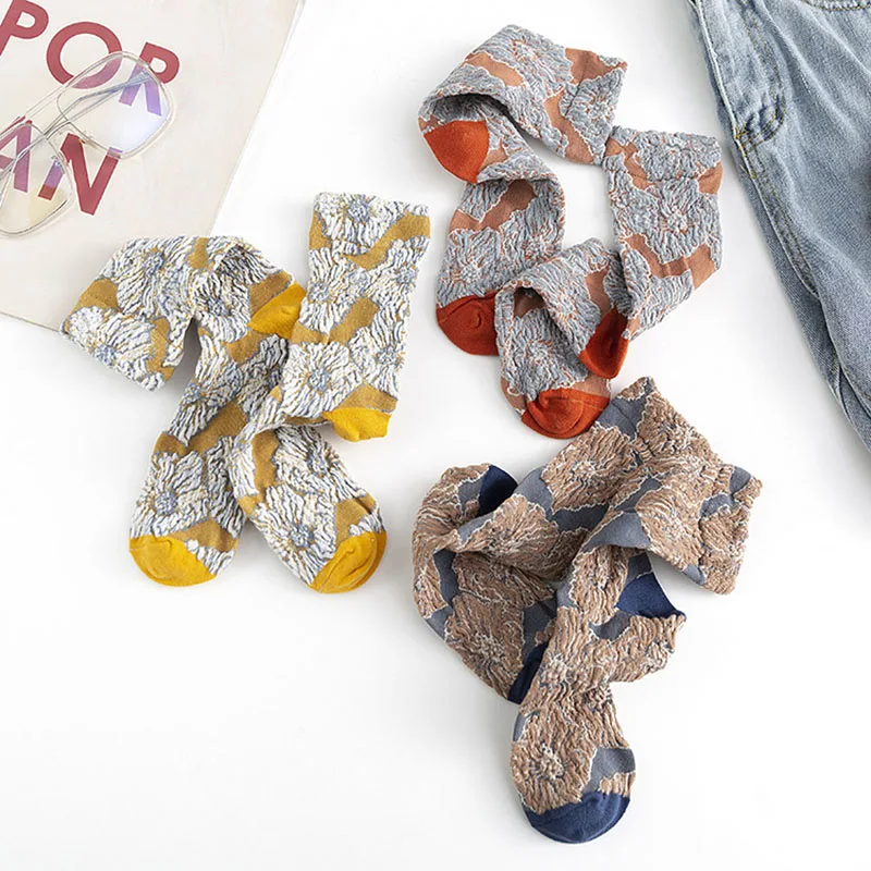 Новые модные женские хлопковые макраме носки в стиле ретро Стрейчевые платья с