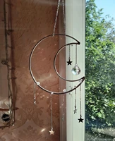 large crystal silver plated moon suncatcher