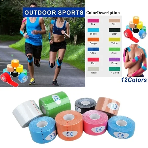 

Kinesiology Tape Athletic Recovery Kneepad Sports Safety Muscle Pain Relief Knee Pads Support Fitness Bandage Tape Kinesiologico