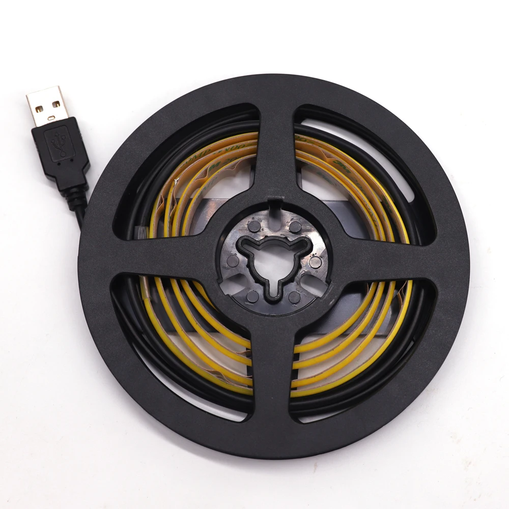 ZZEL ZYEL DC5V 0,5 м 6 Вт 1 м 12 Вт USB COB светодиодный светильник с гибкой полоской для ТВ фона 300 светодиодный S/M с проводами 1 м USB кабель питания