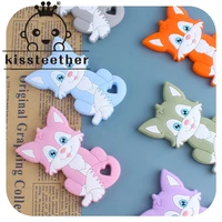 kissteether 1pcs baby silicone fox teether teething toys chew for baby pacifiers for silicone teether bpa free baby goods