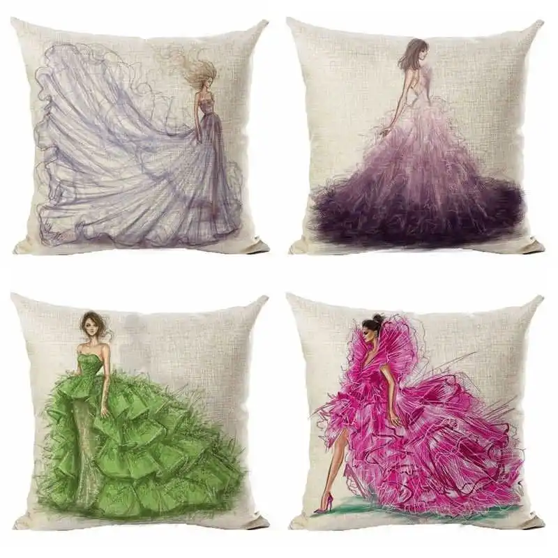 Наволочка для дивана из хлопка и льна 45 х45 см | Дом сад