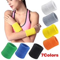 1 pair quick dry cotton sports wrist sweatbands brace hand band sweat terry athletic exercise terry basketball tennis baseball