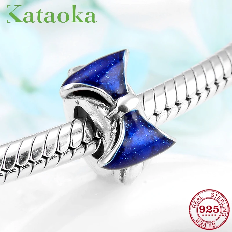 Новинка 2019 стильный браслет из стерлингового серебра 925 пробы с эмалью и голубым