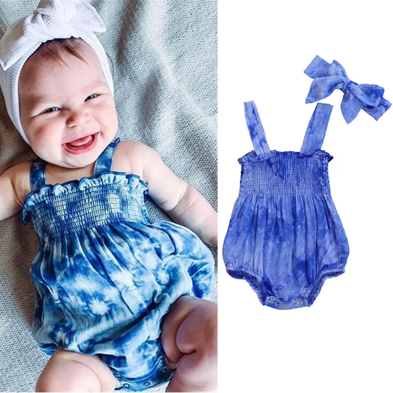 Комбинезон для маленьких девочек 0 24 мес. комбинезон с синим галстуком и