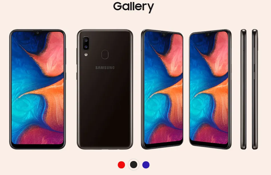 Мобильный телефон samsung Galaxy A20 A205GN/DS, 6,4 дюймов, 3 ГБ ОЗУ, 32 Гб ПЗУ, восьмиядерный смартфон Exynos 7884, Android 9, две sim-карты, 4G