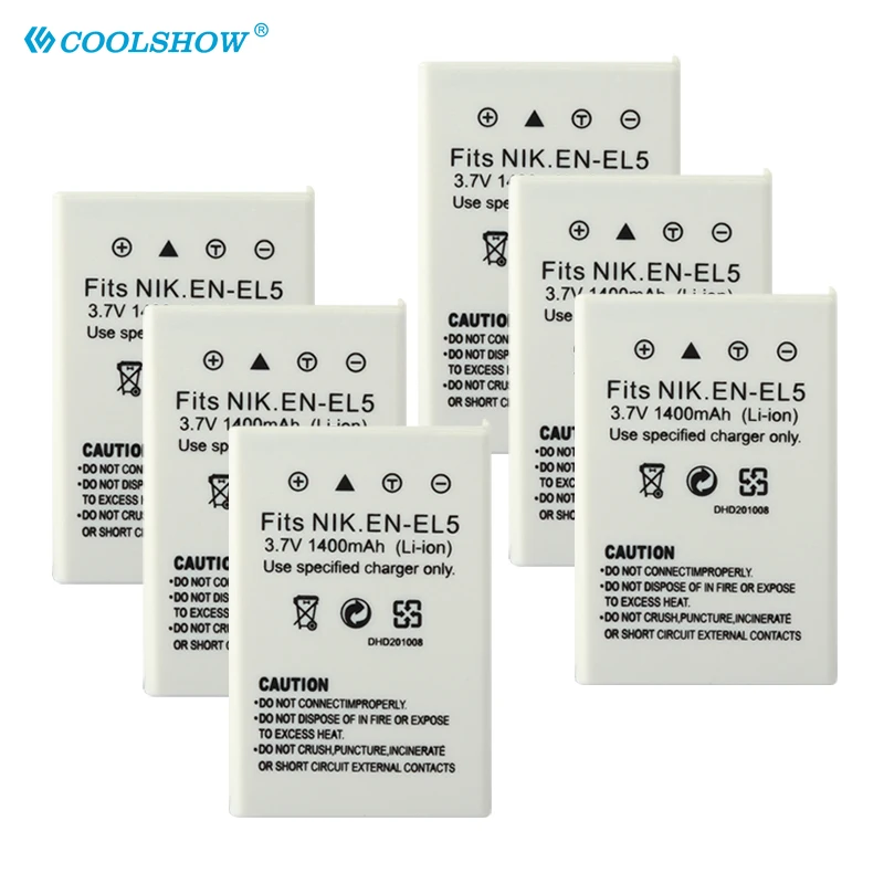 EN EL5 ENEL5 RU Батарея 1400mAh для Nikon Coolpix P90 P100 P500 P510 P520 530 P5000 P5100 5200 7900 P6000 Камера