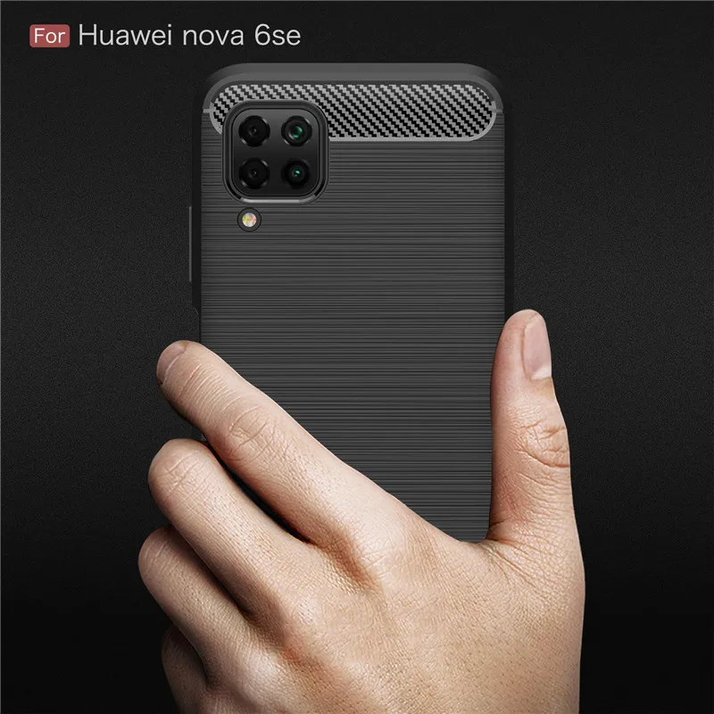 Чехол для Huawei Nova 6SE противоударный чехол из углеродного волокна телефона P40 Lite E Y7P