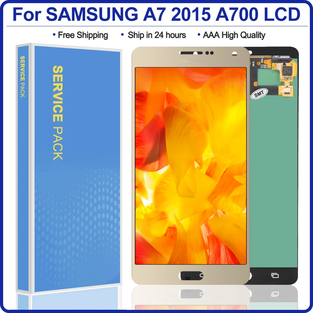Оригинальный ЖК дисплей 5 AMOLED A700 для SAMSUNG Galaxy A7 2015 A700F A700FD сенсорный экран