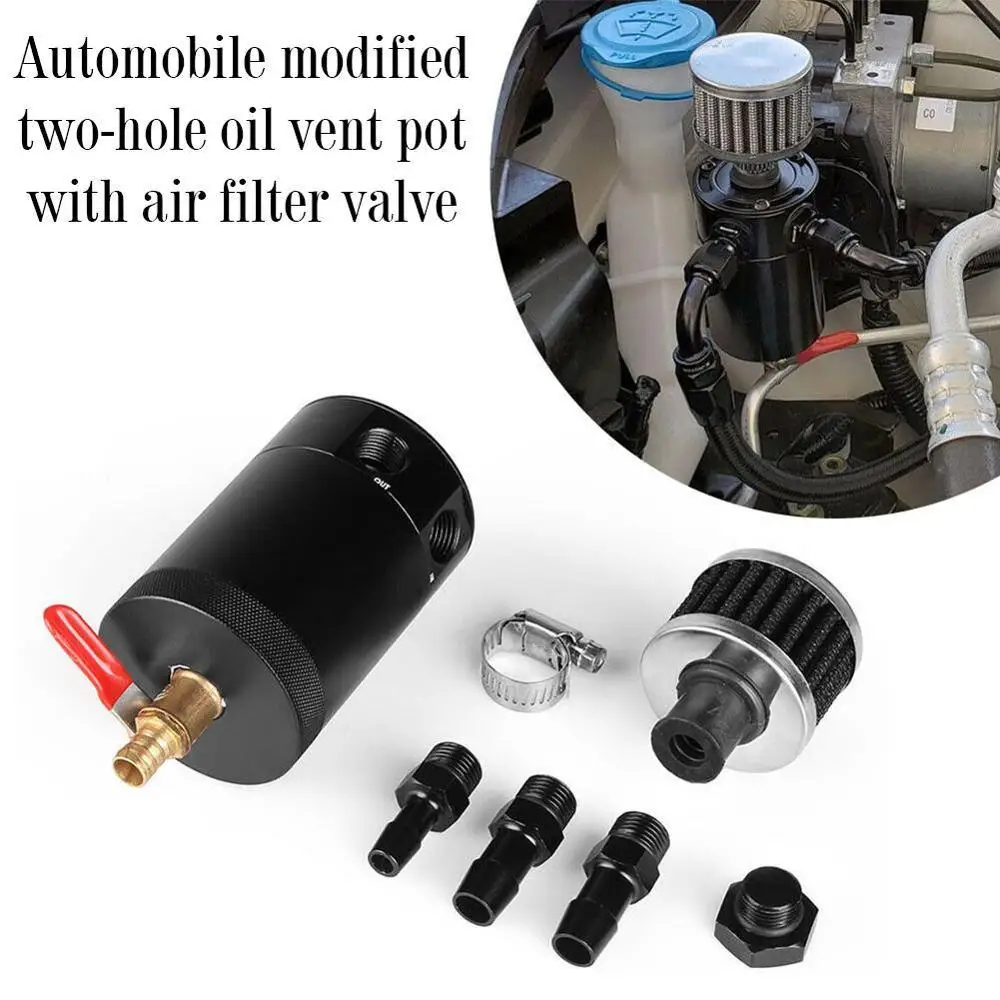 Автомобильный Алюминий резервуар маслоуловитель танк 2 Порты и разъёмы тупик с