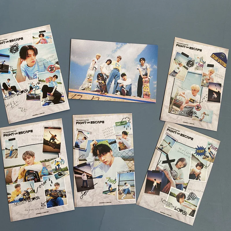

6pcs/set kpop TXT photo card New Album FIGHT OF ESCAPE photocard GU461