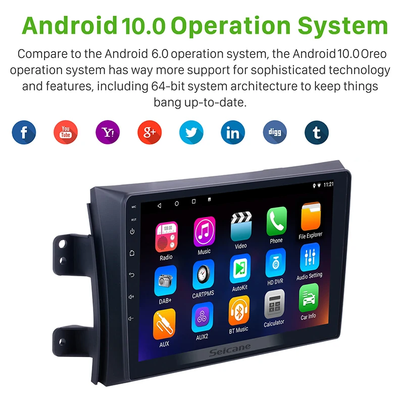 Автомагнитола Seicane 2Din 9 дюймов Android 10 0 для Suzuki SX4 2006 2007 2008 2009 2010 2011 2012 GPS