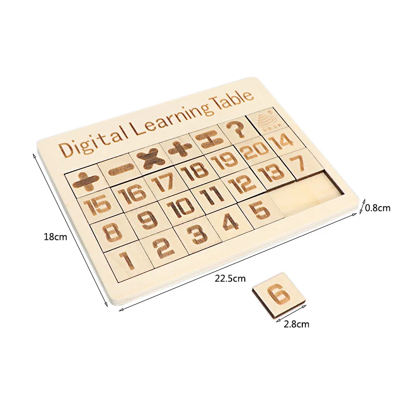 

Montessori Materials Wood Toy Mathematics Digitals 1-20 Board 26Pcs English Alphabet Learning Board Arithmetic Toys for Children