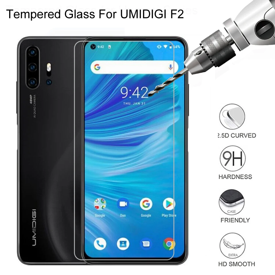 Для закаленного стекла UMIDIGI F2 9H Защитная крышка прозрачная защитная фронтальная