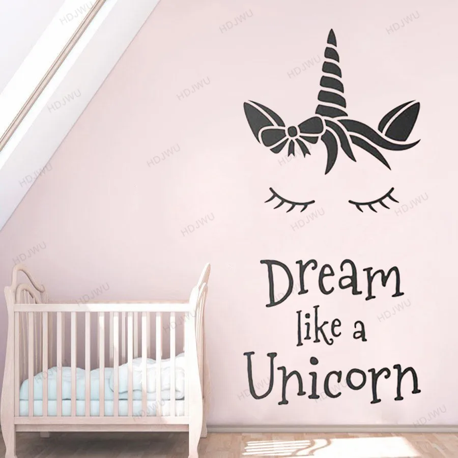 Декоративная Виниловая наклейка s Dream Like A Unicorn художественная стена с цитатой для