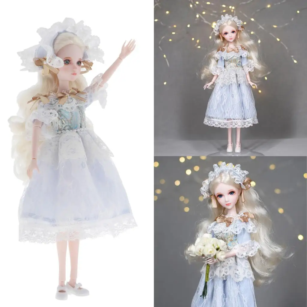 

29cm Doll 1/6 with Fashion Dress Clothes Shoes Wig Makeup for Girls Toy