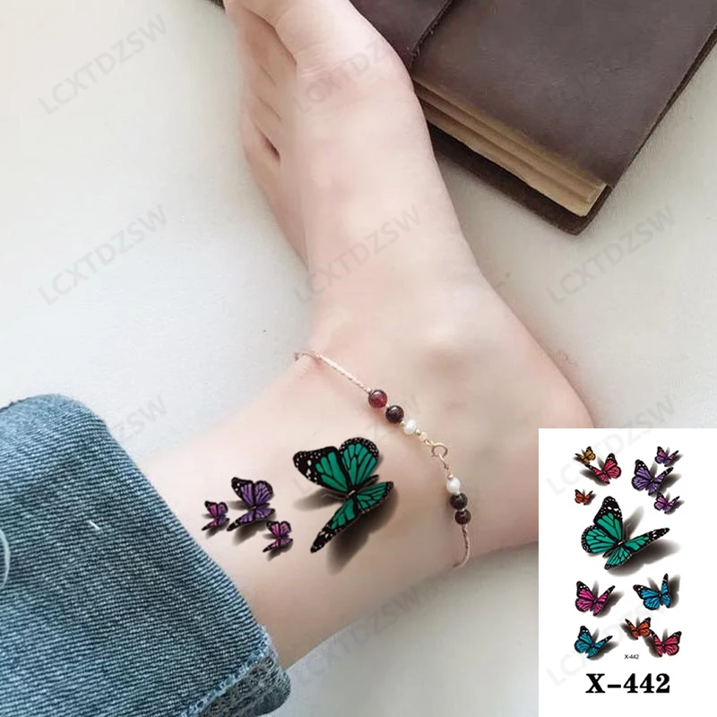 Tattoo Sticker Waterproof Temporary Tattoo Women's Crown,Feathers Fake Tattoo,Flash Body Painting One-Time Sexy Tattoo For Girls