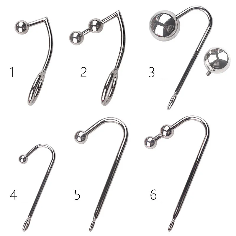 Samox Stainless Steel Anal Hook Prostate Massage Gay Butt Plug with Ball Metal Dilator Sex Toys for Men and Women | Красота и