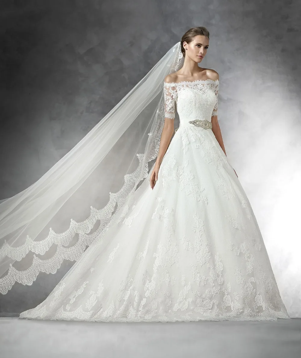 

Romantic long cheap lace wedding dresses plus size white/ivory 2015 strapless formal bridal dress robe de mariage UD_164