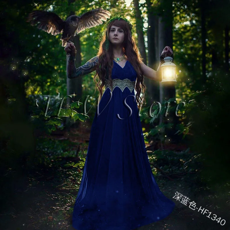 Длинное кружевное платье принцессы с V образным вырезом| |