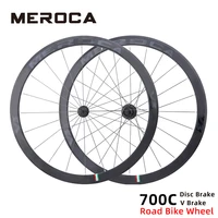meroca v3 road bike aluminum double layer rim wheels 4014 3mm v brake 4 bearing hub bicycle wheelset compatible 891011 speed