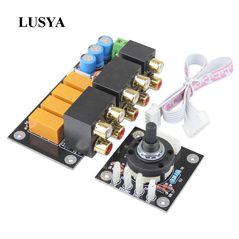 

Lusya RCA Audio Switch Input Selection Board Stereo Relay 4-way Audio Input Signal Selector Switching Amplifier B7-002
