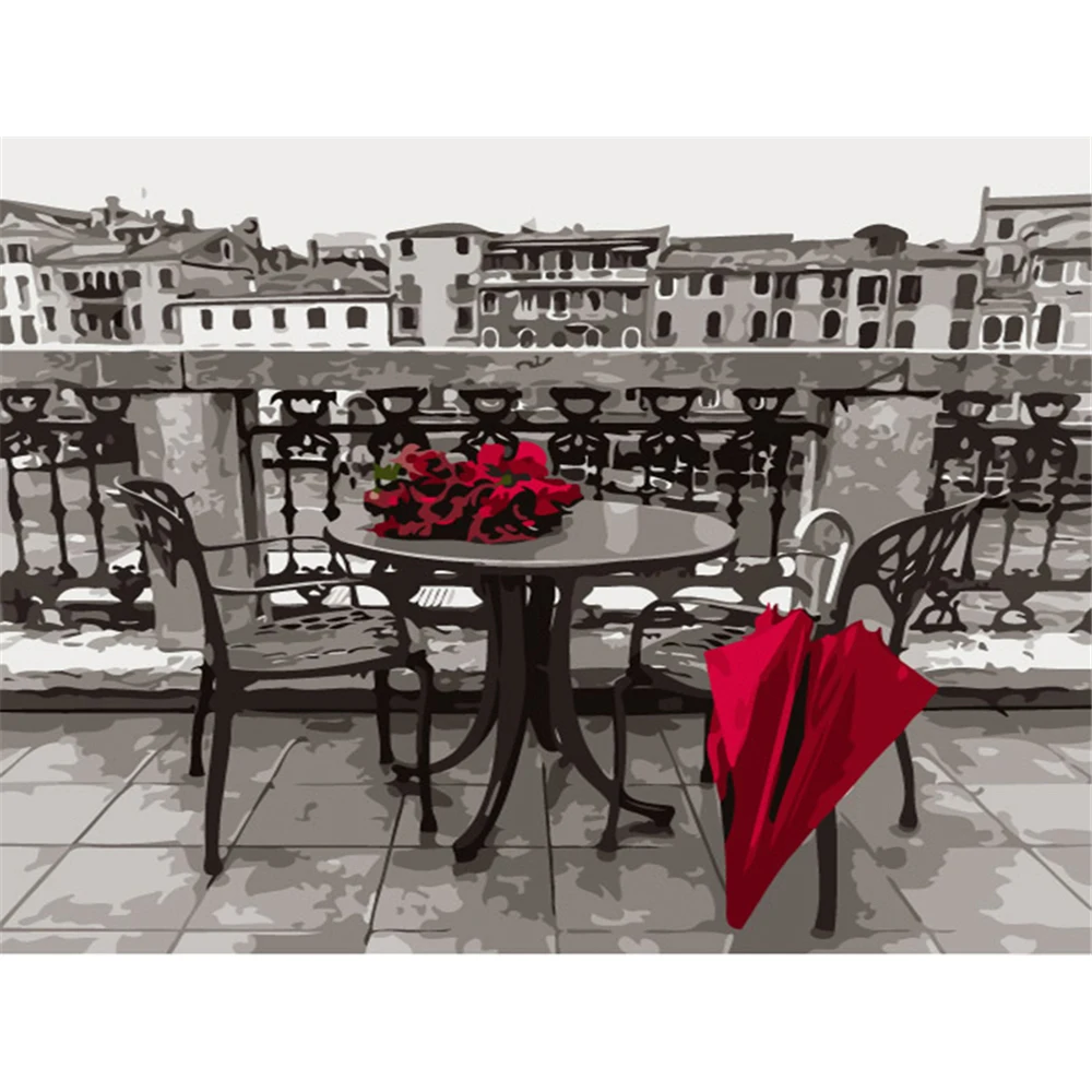 

Набор для рукоделия с принтом пейзажа, хлопковая нить, 11CT