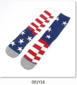 Полосы звезды флаг скейтборд с узором носки для мужчин полотенце снизу комфорт хлопок Meias Fit производительность Sox - Цвет: 001Y16