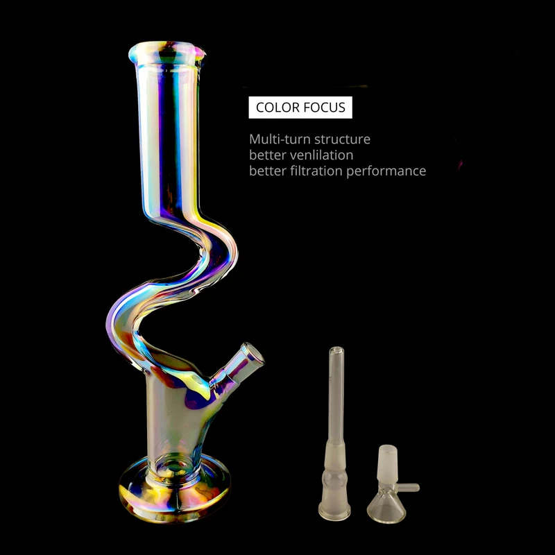 

1Pcs Multicolor S-Style Luminous Glass Toy With Multi-Turn structure Better Ventilation Performance