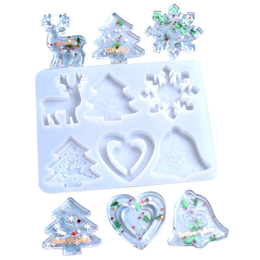 

Epoxy Resin Christmas Pendant Mold Heart Snowflake Resin Mold Silicone Mold Jewelry Making Tools DIY Handmade Craft