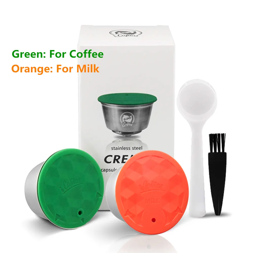 As picture ICafilas Нержавеющая сталь combinacapsule Crema Кофе фильтр-чашка многоразовые многоразового Nescafe Dolci густо Кофе капсула Pod - Цвет: As picture