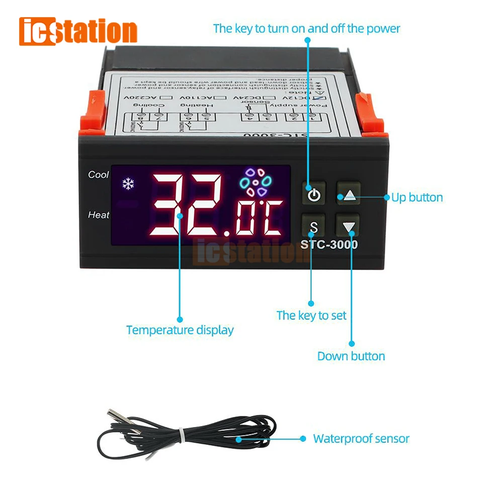 Цифровой температурный контроллер терморегулятор Температурный датчик реле