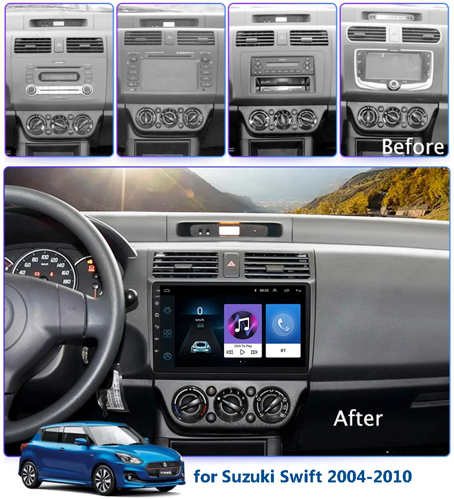 10 1 дюймовый 2.5D IPS закаленный HD мультисенсорный экран Android 2004 NAVI для Suzuki Swift 2010 с