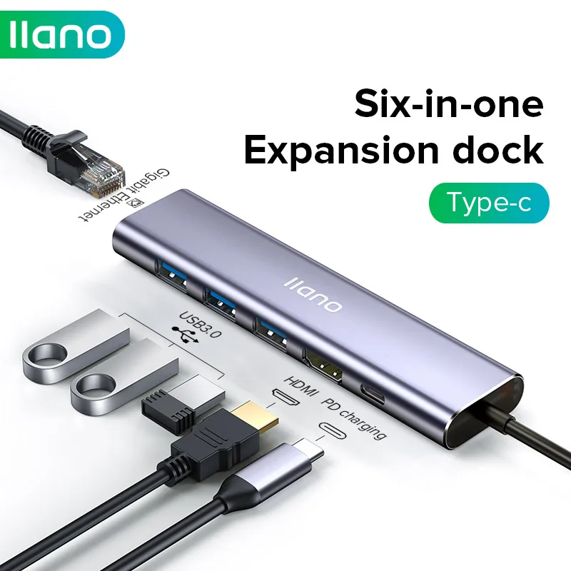 Док-станция LLANO 6 в 1 USB 3 0 Type-C HDMI | Компьютеры и офис