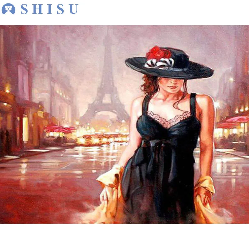 Новый ребенок DIY европейский дом рисунок пейзаж масляная Акриловая картина по