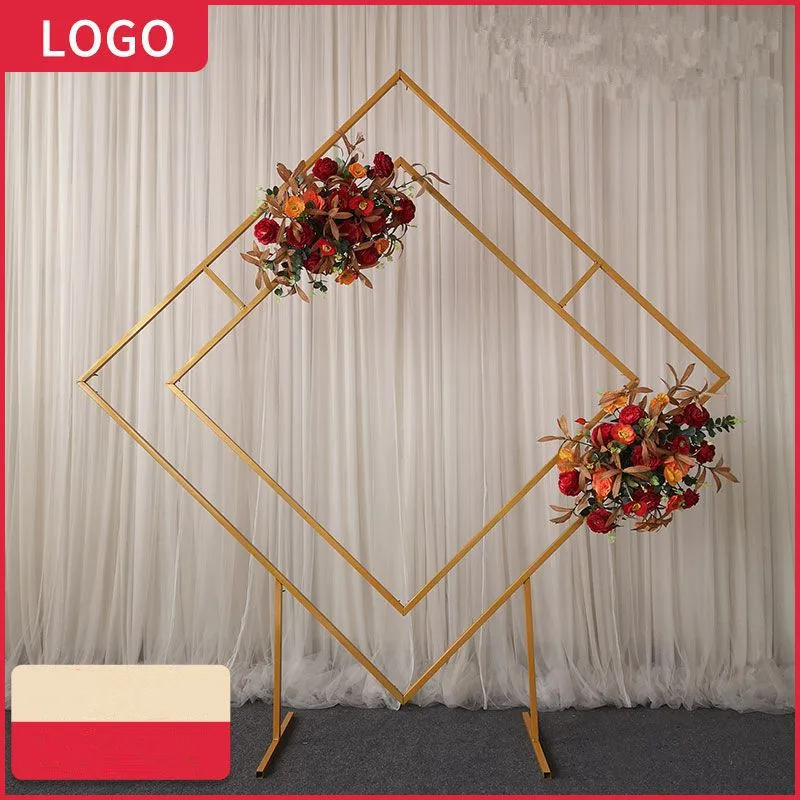 Wedding props wrought iron diamond shelf geometry heterosexual arch flower door deep outdoor stand wedding decoration | Дом и сад